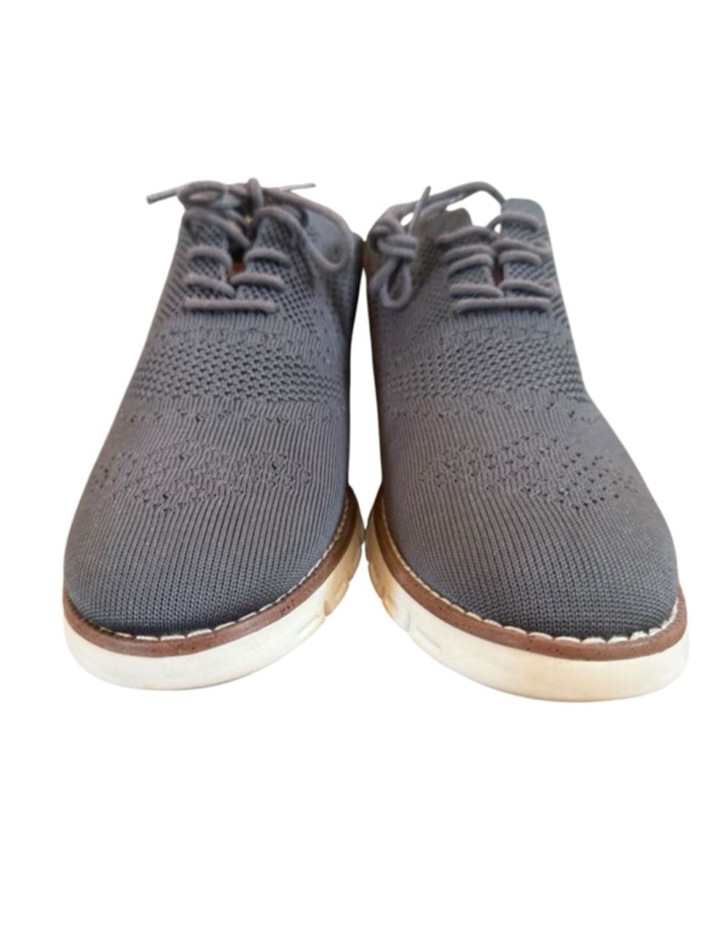 Men's Nautica Gray Knit Oxfords & Derbys Size 10 with Brown Accents - Picture 2 of 7